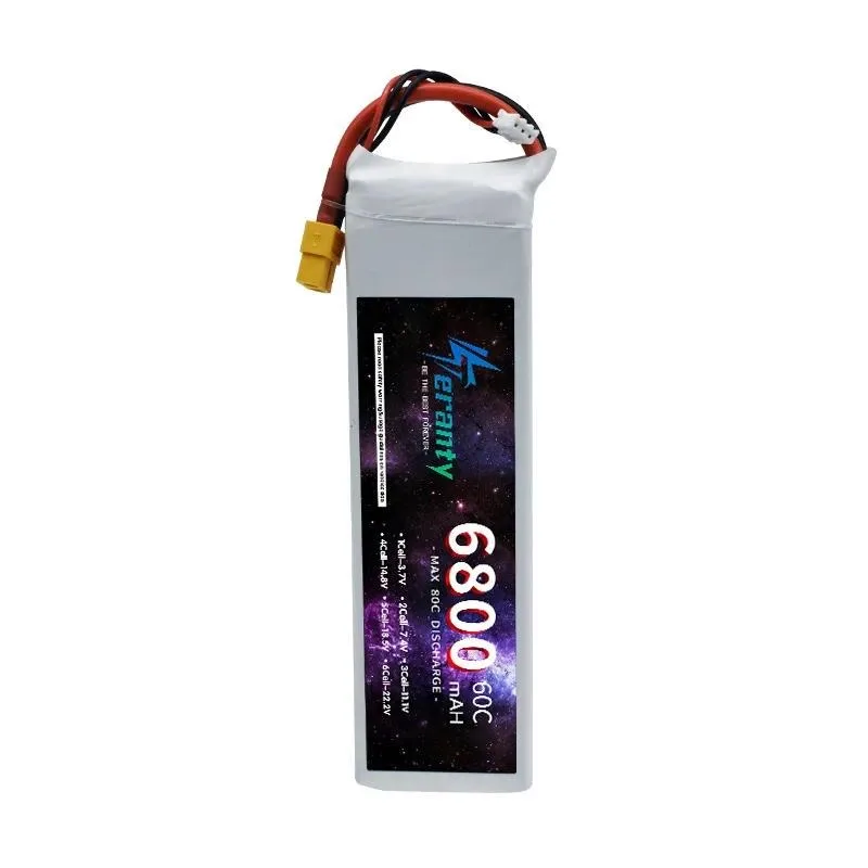for Rechargeable 6800mAh 2S 7.4V 60C HV LiPo Battery for Model Aircraft Drone Vehicle and Ship