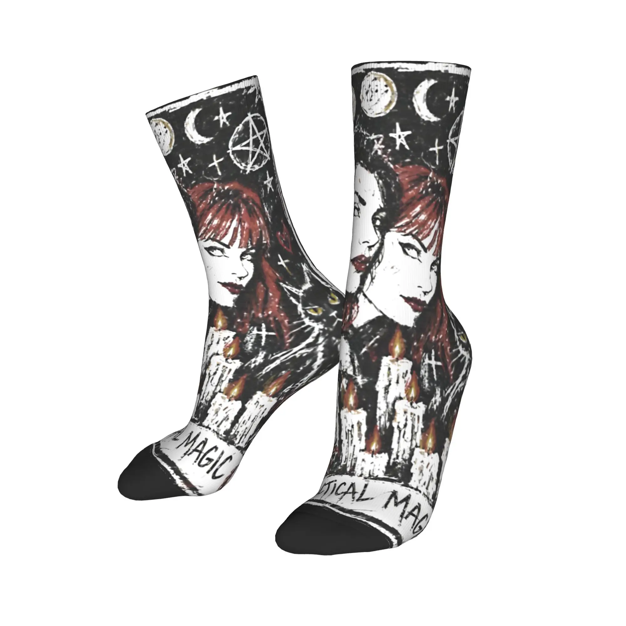 Practical Magic Witchcraft Witches Spellbook Gothic Occult Print Crew Socks Outfits for Daily Wear Breathable  Stockings