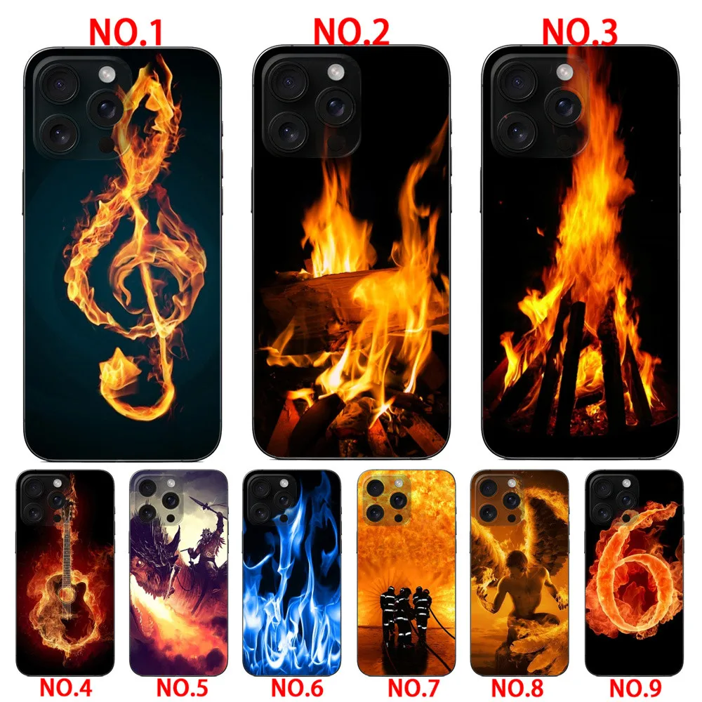 astonished fire musical note phone case  for iPhone 12 Pro 12 Pro Max 13 13 Mini 13 Pro 13 Pro Max
