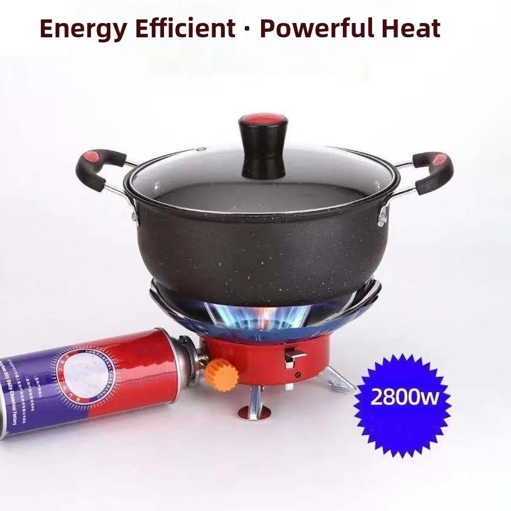 2800W Lotus Cassette Stove Compact High Power Folding Gas Burner Portable Lightweight Fondue Gas Cooker Outdoor BBQ