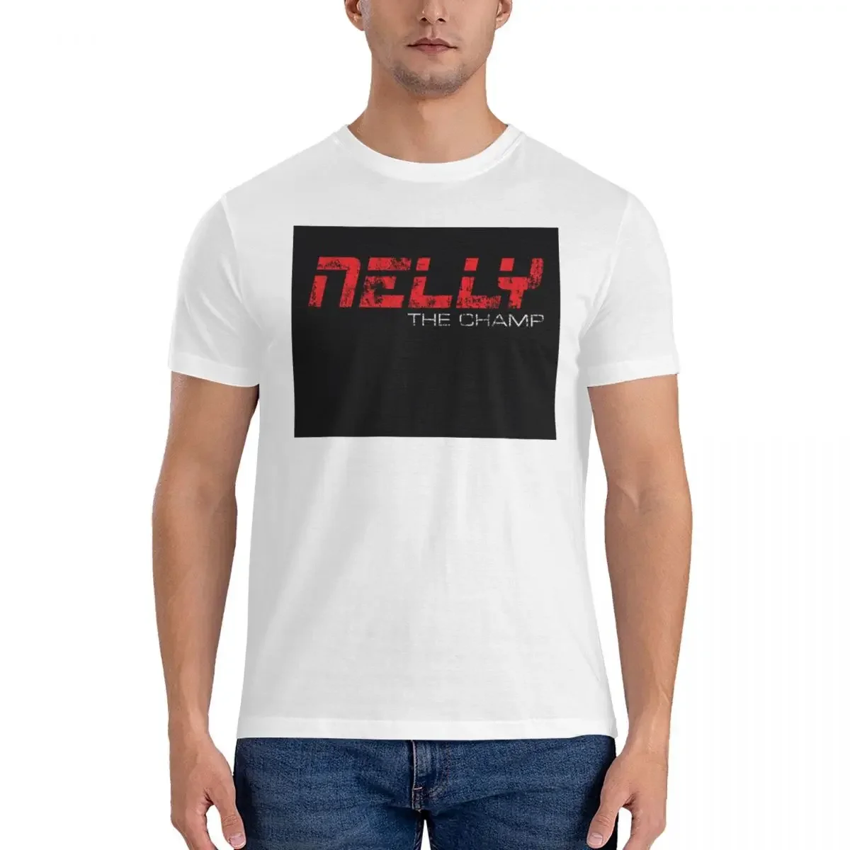 Men The Champ T Shirts N-Nelly 100% Cotton Tops Funny Short Sleeve Round Neck Tee Shirt Classic T-Shirt