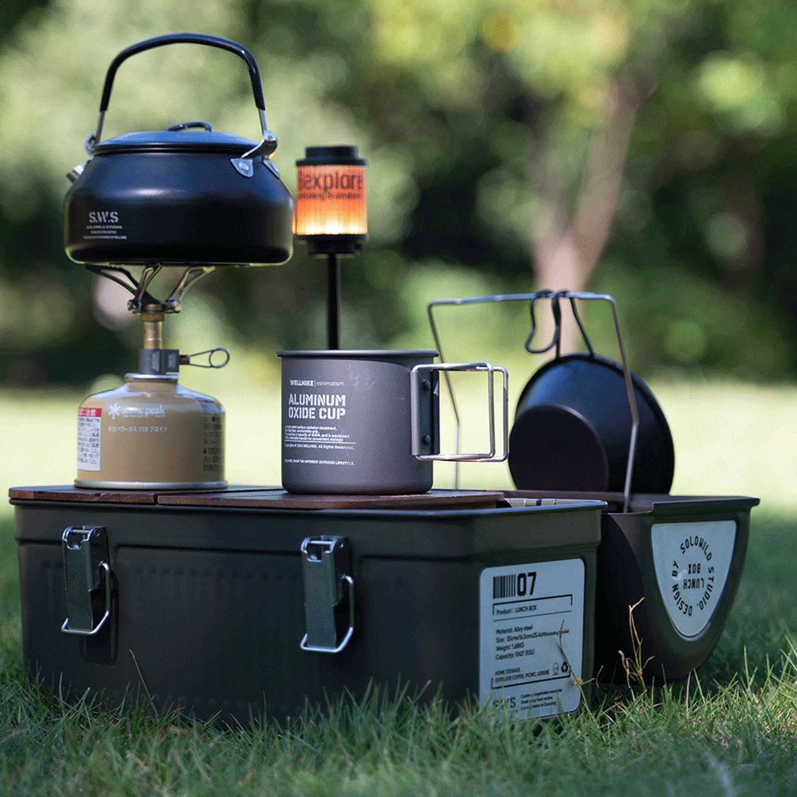 9.5L Vintage Metal Lunch Box With Handle And Latch Outdoor Camping Picnic Lunchbox Portable Coffee Brewing Tool Storage Boxes