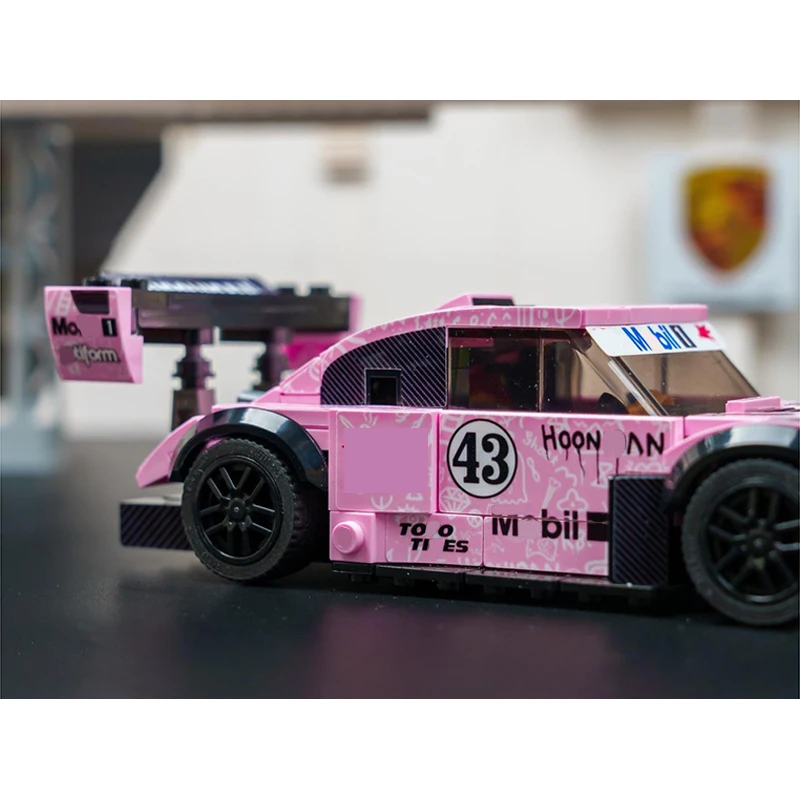 City Car Speed Racing Model MOC Building Bricks Pink Sportscar 91 Modular Technology Gifts Holiday Assemble Children Toys Suit