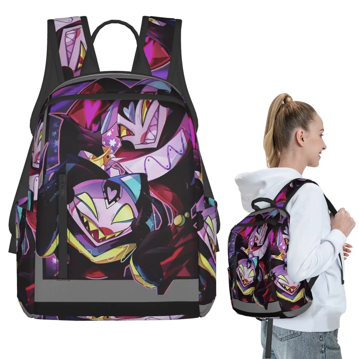 Fizzarolli Helluva Boss (3) Backpack Student BookBag Boys Girls School Bag Computer Shoulder Bags Men Women