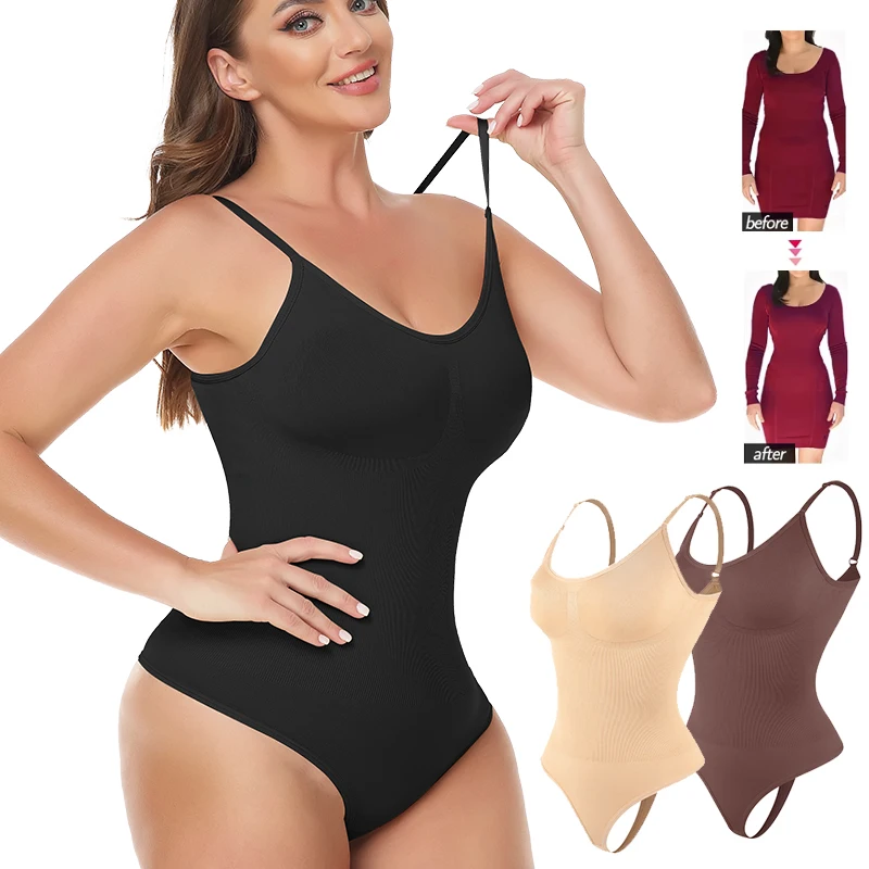 Camisole Bodysuit for Women Tummy Control Slimming Shapewear Butt Lifter Seamless Sculpting Thong Body Shaper Tank Tops Corset