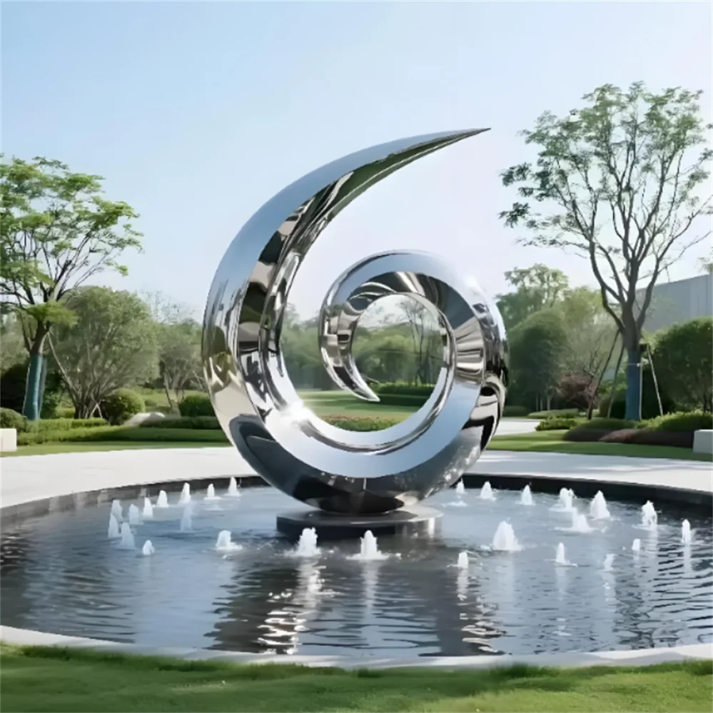 Custom Stainless Steel Garden Sculpture Hotel Lobby Art Statue Exterior Stainless Steel Sculpture Deposit Only