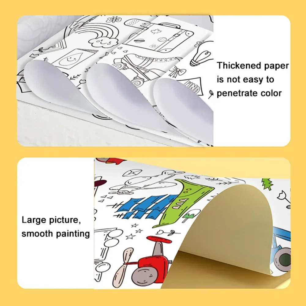 Rollo de dibujo para niños de 12/6/3M, rollo de papel de relleno de Color para Graffiti DIY, rollo de papel para colorear para pintura, juguetes educativos para niños