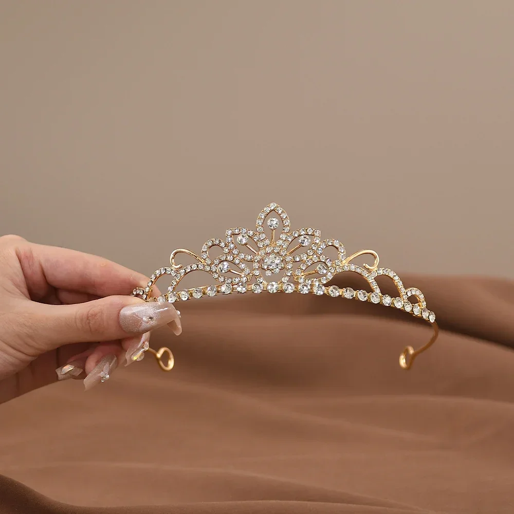 Mini Crowns Hair Comb Crystal Bridal Tiaras For Girls Rhinestone Pearl Wedding Birthday Party Children's Hair Accessories