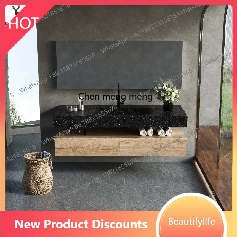 

A13 Terrazzo bathroom washbasin cabinet washbasin basin integrated combination washbasin bathroom cabinet