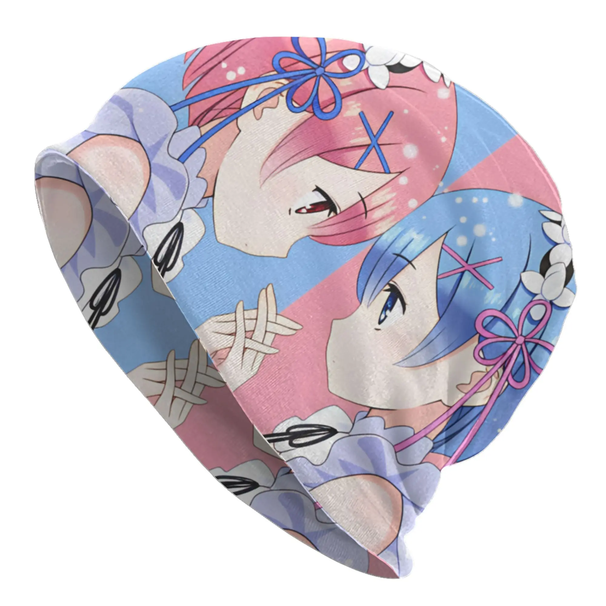 Rem Emilia R-Re:Z-ZERO Anime Beanies Caps Unisex Cool Winter Warm Knitted Hat Adult Starting Life in Anothers Worlds Bonnet Hats