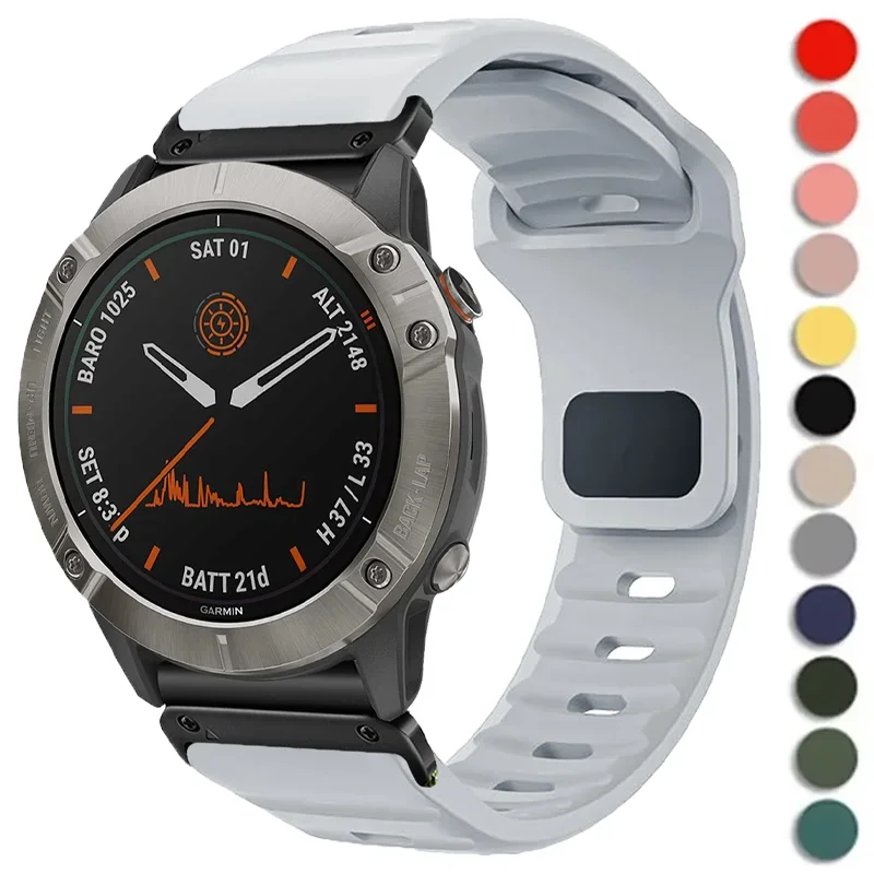 

Силиконовый ремешок QuickFit 22 мм 26 мм для Garmin Fenix 8 E 7 7X 6X Pro 5XPlus Epix Pro Gen 2 47 мм 51 мм/Enduro 3 Ремешок для часов без зазоров
