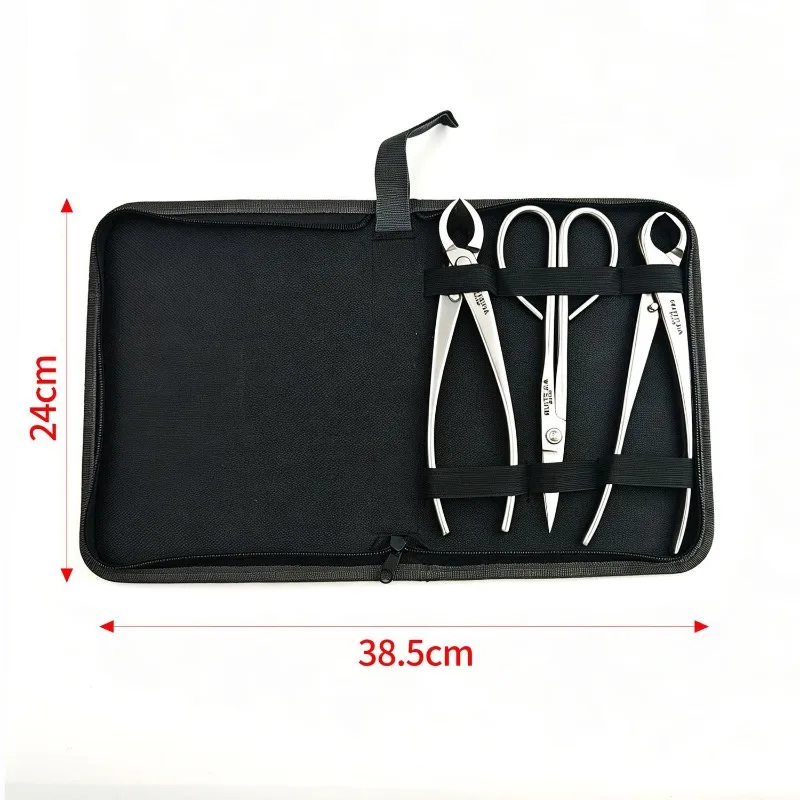 Stainless Steel Bonsai Tool Set Knob Cutter Concave Cutter Leaf Bud Shear Portable Storage Bag Garden Bonsai Pruning Kit