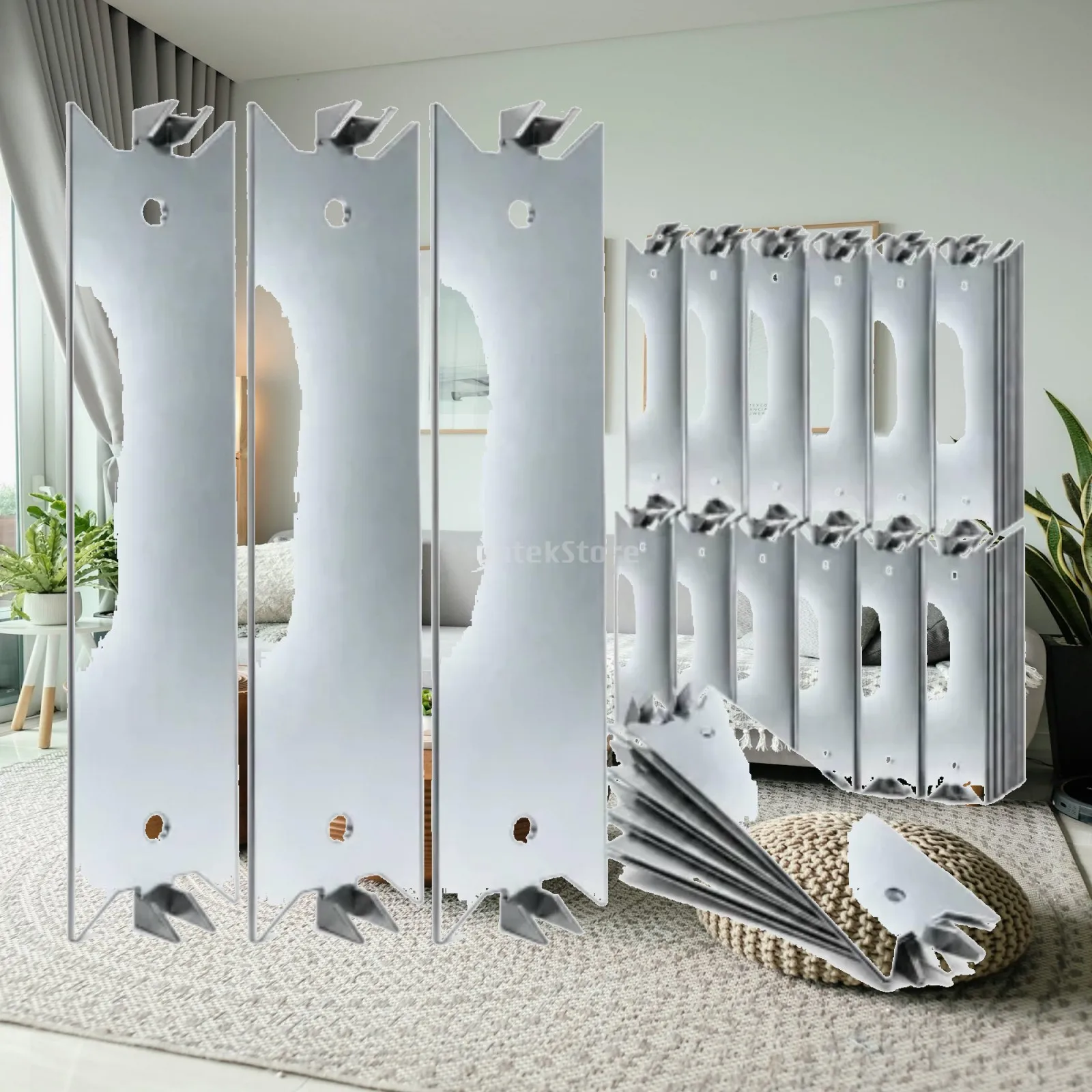 6 Inch Cable Protection Plate for Wood Studs Carbon Steel Wire Guard with Pointed Prongs for Framing