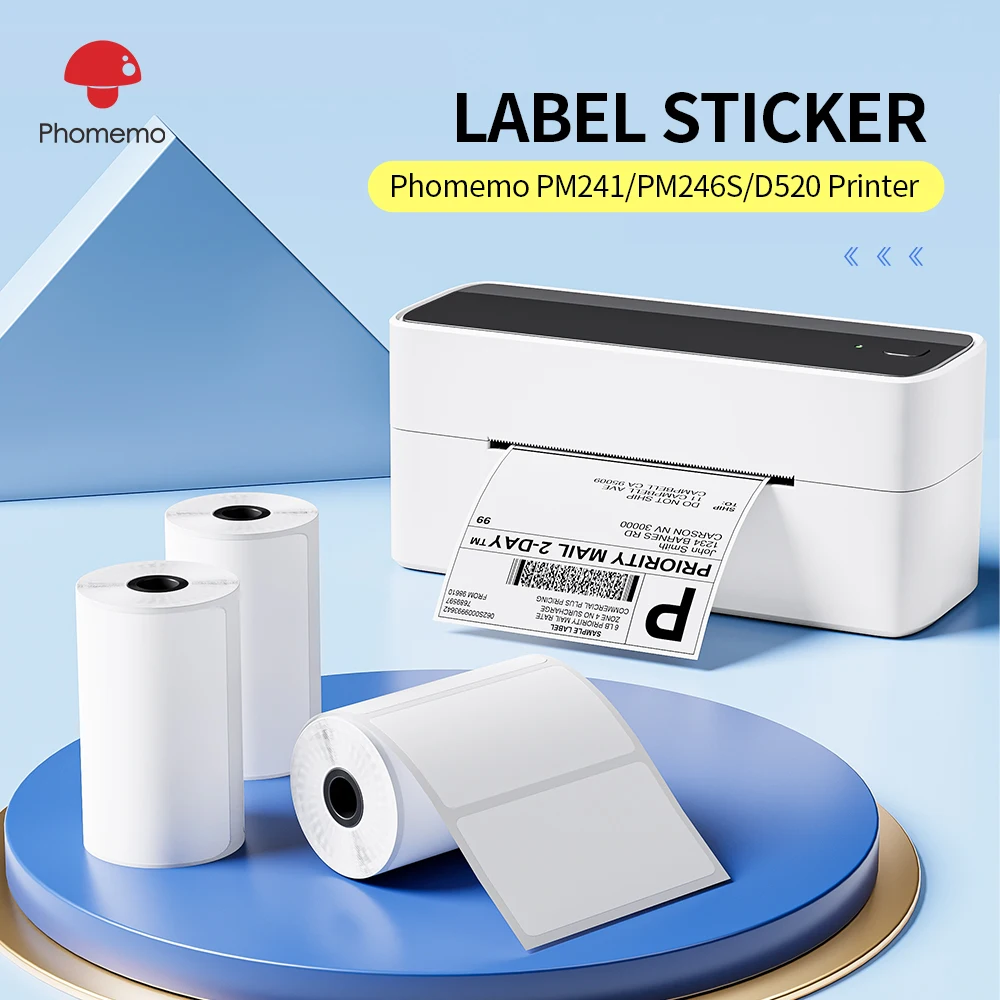 Phomemo Round Square Thermal Label Sticker Shipping Labels Color Adhesive Paper for Adress Suitable for D520 PM241-BT Printer