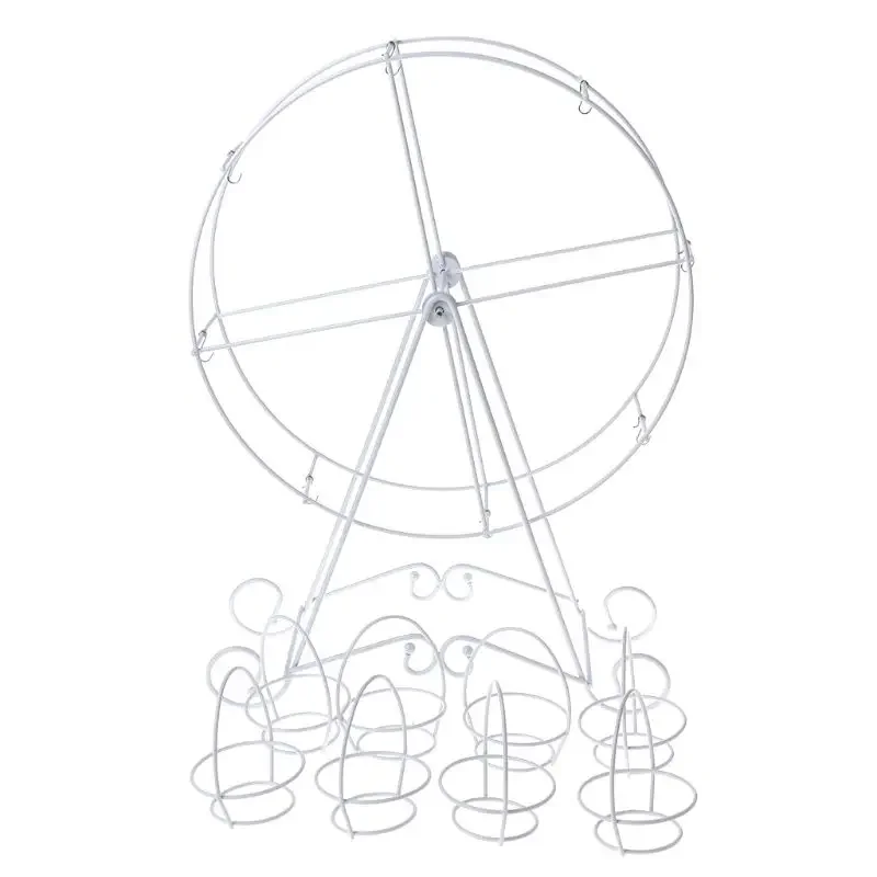 8 Cups Metal Rotating Ferris Wheel Cupcake Dessert Stand Cake Holder Display Birthday Wedding Decoration Party Supplies