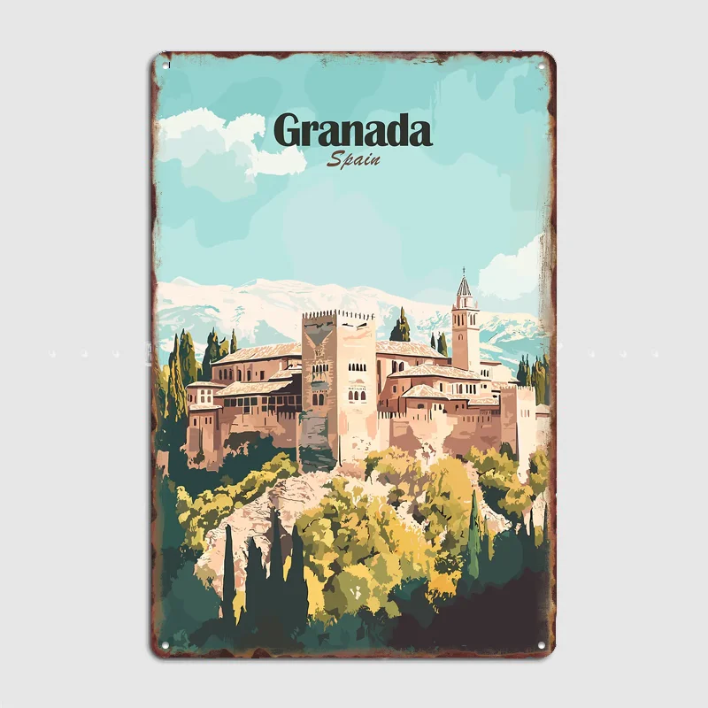 Granada Spain Travel Poster Metal Sign Room Decor Life Wall Custom Bedroom Indoor Home Wall Decor Posters Room Decoration