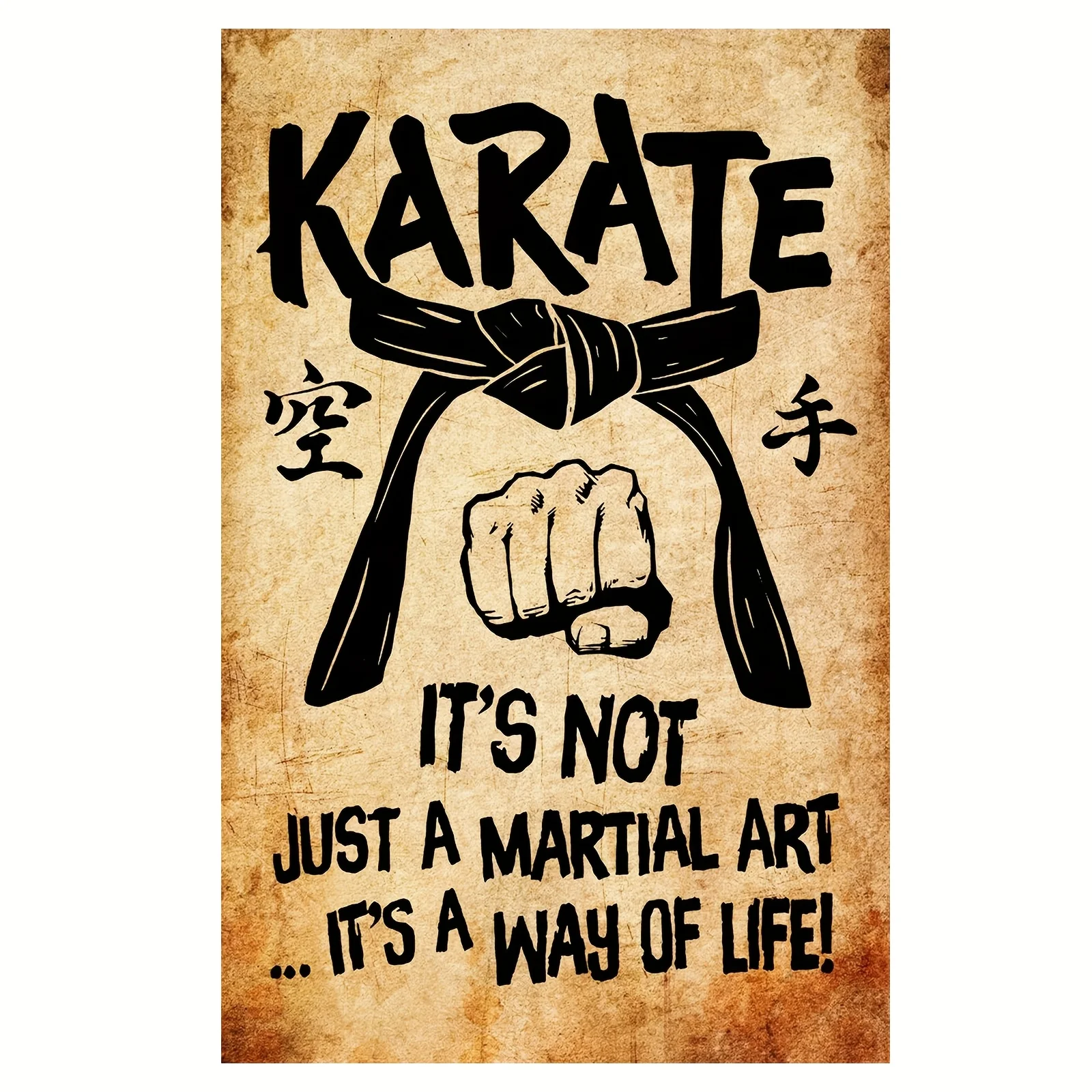 1pc Unframed Karate Canvas Poster,Bold 
