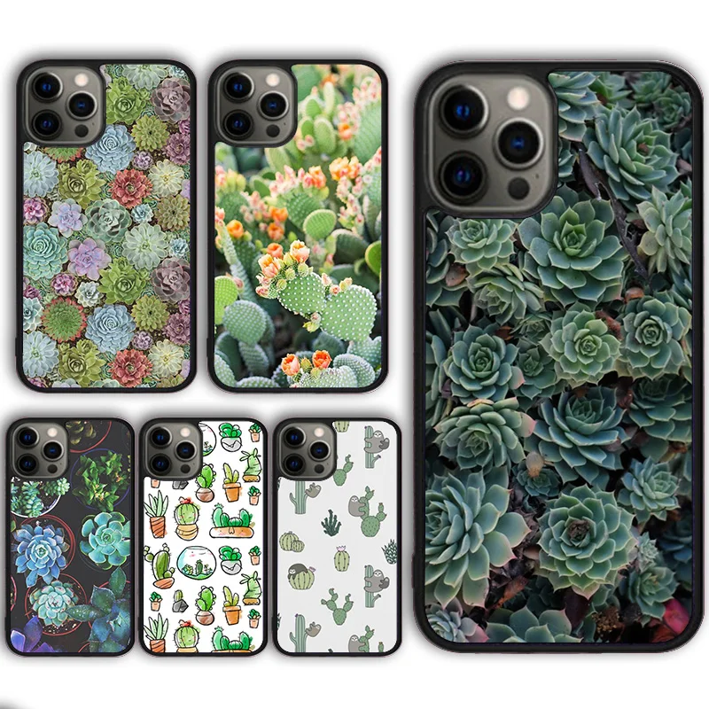 Cactus Plants Succulents Phone Case Cover for iPhone 16 15 SE2020 13 14 11 12 Mini Pro Max 6 7 8 Plus  coque fundas Shell