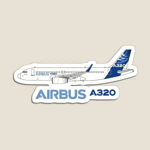 Airbus A320 Illustration With Sharklet W  Magnet Stickers Holder Baby Magnetic Cute Refrigerator Toy Kids Funny Decor Home