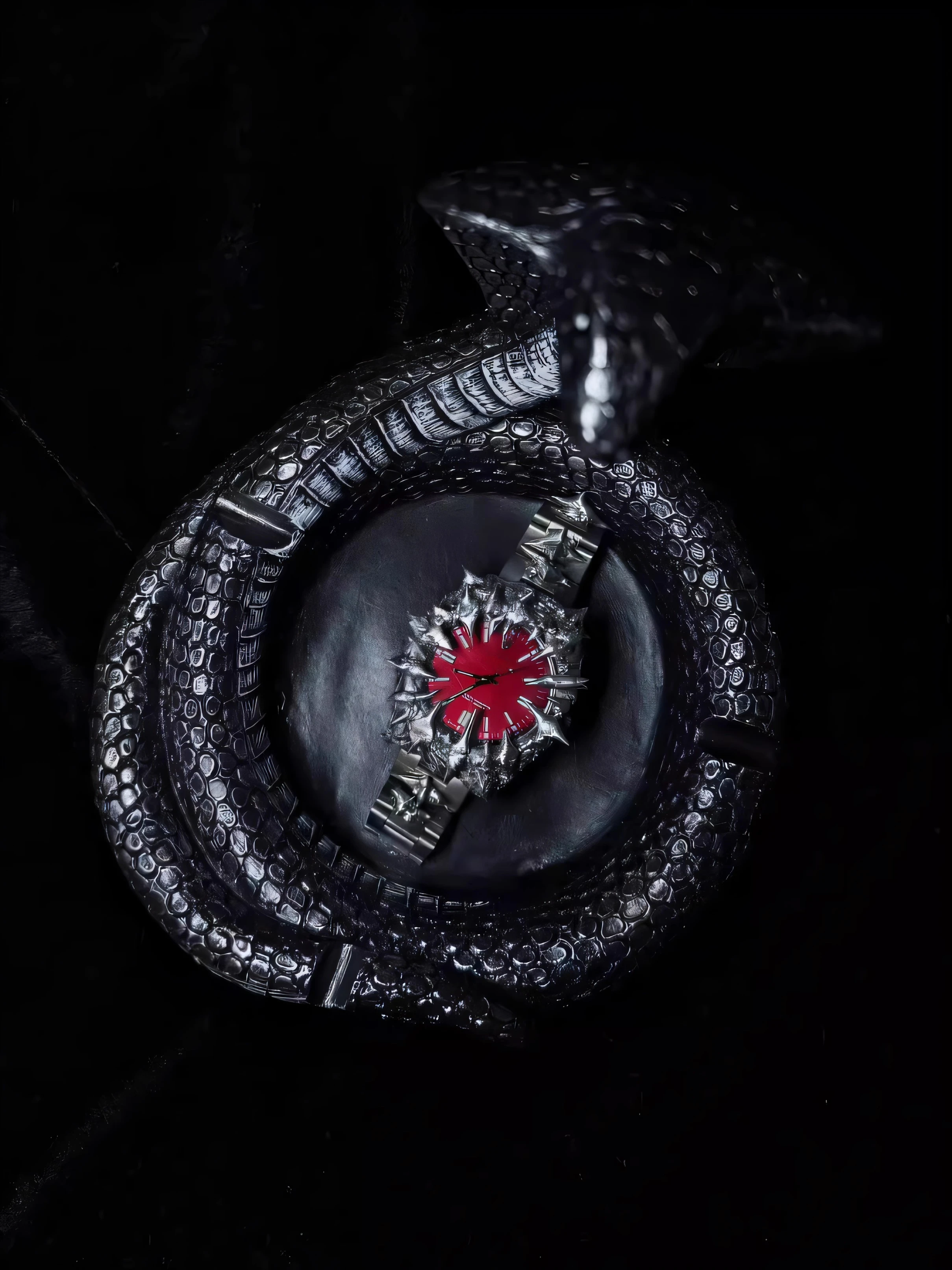 手作りのドラゴンスケールクォーツ時計,先のとがった錫溶接時計,男性と女性のためのニッチなデザイン,ヨーロッパとアメリカのオリジナル時計