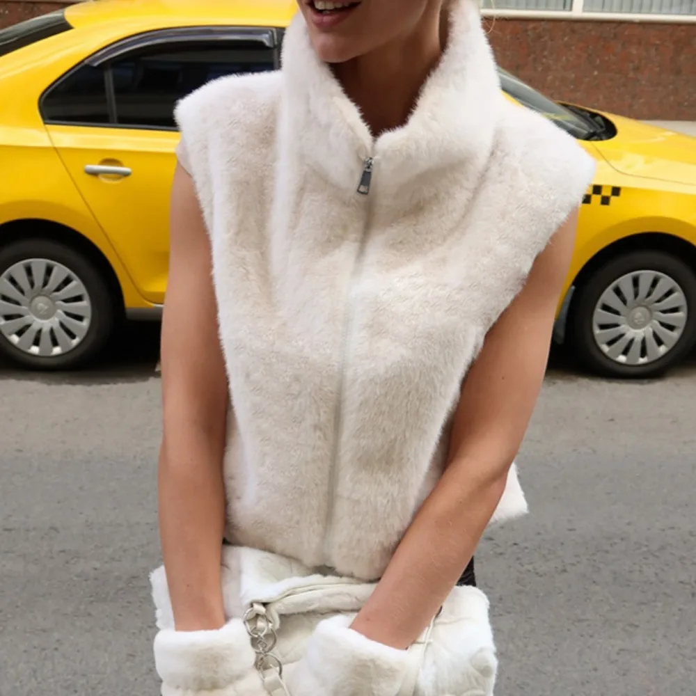 الخريف والشتاء النساء فو الفراء سترة لطيف سيدة الموضة الصلبة سميكة الدافئة السفر اليومي الحرم الجامعي حفلة سستة سترة سترة