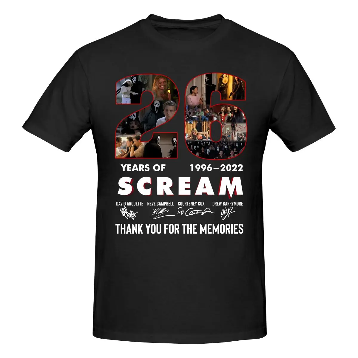 

Забавная футболка с принтом к 26-летию фильма ужасов Ghostface, мужская футболка с принтом, футболка унисекс, футболки