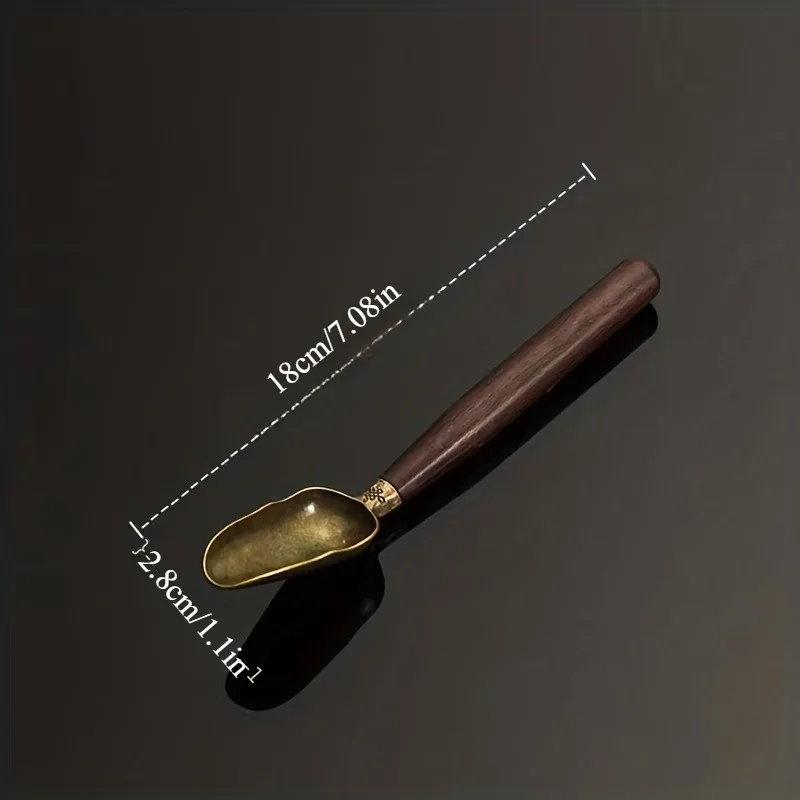 A Black Sandalwood Alloy Spoon Inspired by Zen, Ideal for Tea And Coffee - Great for Kung Fu Ceremonies And Festive Gatherings