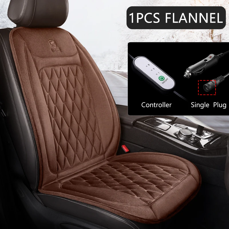 12V Beheizte Auto Sitzkissen Tuch/Flanell Auto Sitz Heizung Winter Wärmer Sitz Heizung Auto Zubehör Heizung Pads set Universal sitzheizung auto – Detail 18