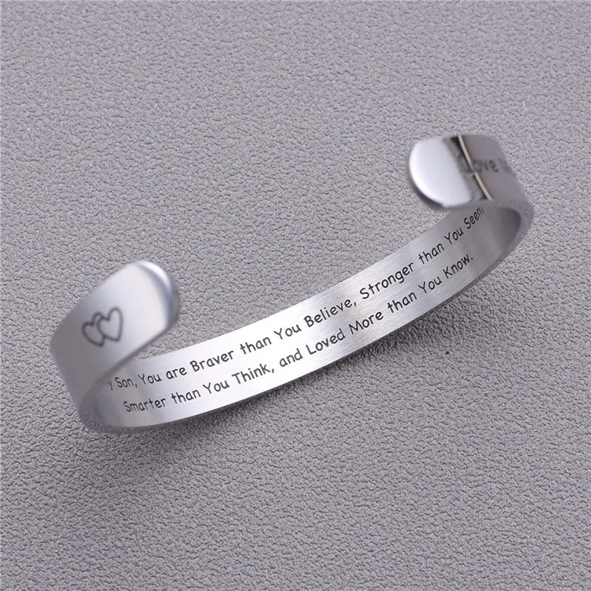 

Titanium Steel Bracelet Opening Design Comfortable Personalized My Son Letter Gift for Men Party Travel Daily Use 10Mm
