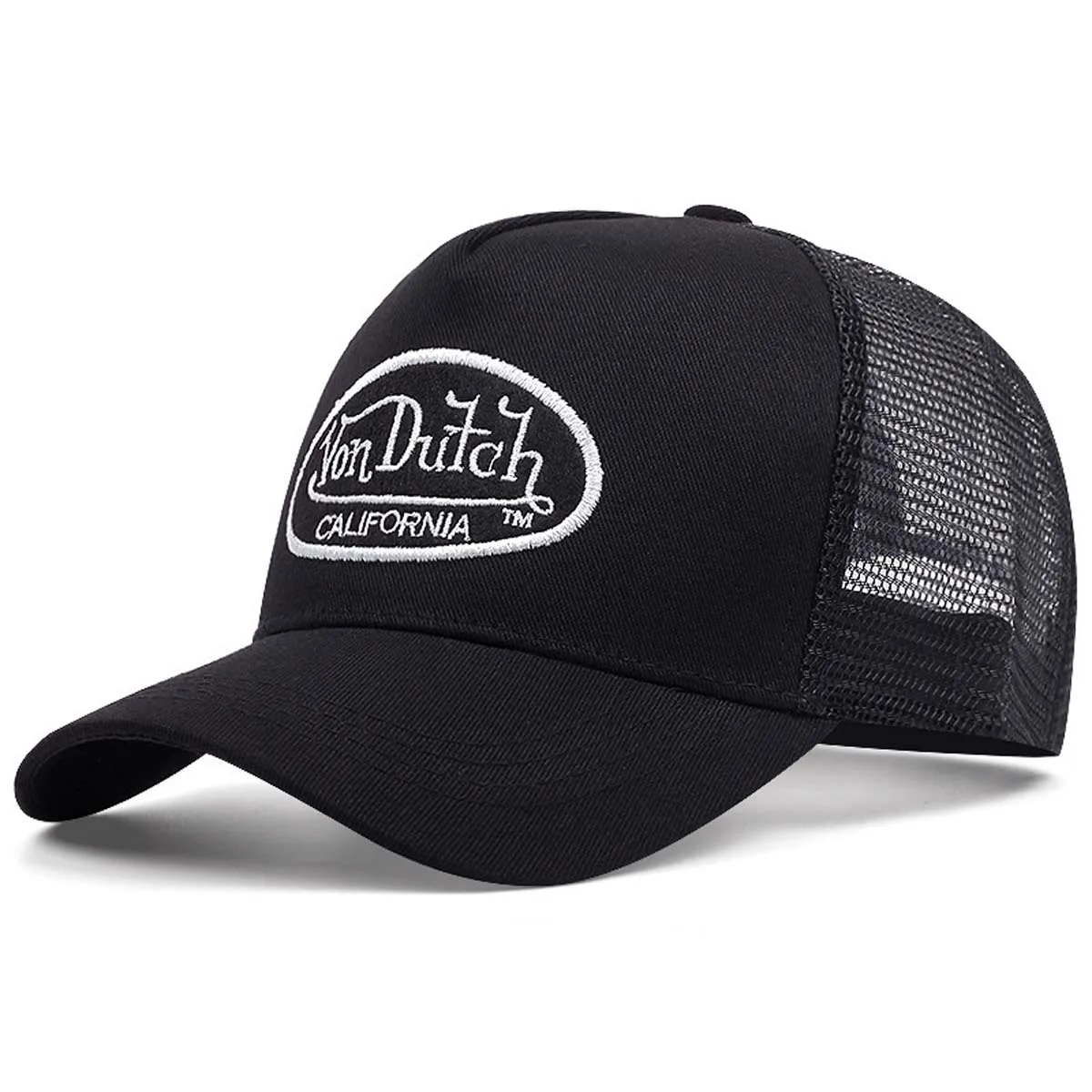 1 Stück Lässige Mode VON Baseballkappe Atmungsaktiver Schatten Alphabet-Stickerei Sonnenschutz Mesh Bestickte DUTCH Trucker-Mütze CYMZ104