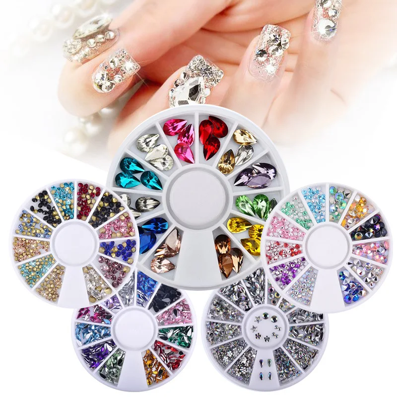 10G Nail Art Decoratie Mix Grootte Mix Colour Nail Rhinestones Nail Glas Diamond Crystal