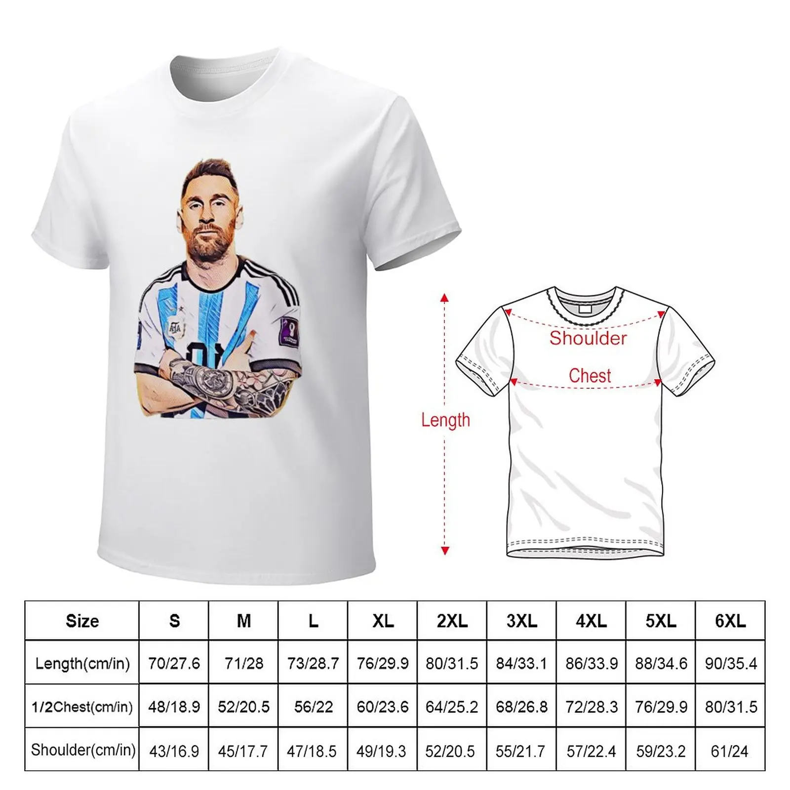 Celebrazione di alta qualità ici e andrre e Messi e Argentina No.10 capra caricatura 49 Tees Motion Vintage Travel taglia USA