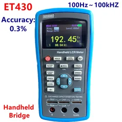 New ET430 Multifunction LCR Handheld Digital Bridge Meter DCR Mode High Precision Capacitance Inductance Resistance Meter Tester