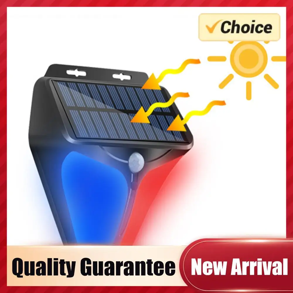 

Уличные солнечные сигнальные светильники: водонепроницаемая стробоскопическая сирена на солнечной энергии, 4 режима, датчик движения, лампа-фонарь для безопасности