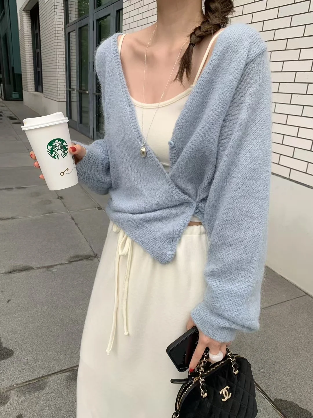 Chic automne hiver tricoté Long Sve ouvert Cardigan pull bouton conception côté S Ele Gentle Faion trajet Sle Wom...