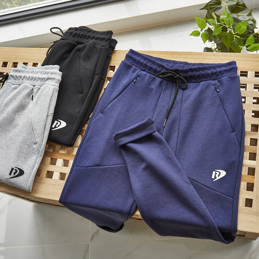 

Мужские повседневные спортивные брюки Slim Fit, прямые штаны, осенние, с низкой эластичностью, модные молодежные длинные брюки