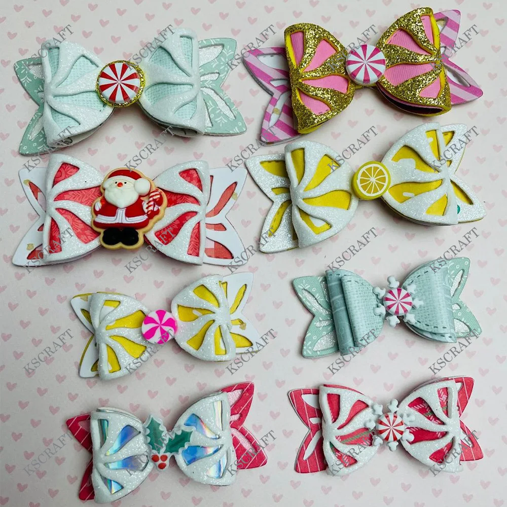 KSCRAFT Peppermint Candy Bow Cutting Dies Stencils for DIY Scrapbooking Decorative Embossing DIY Paper Cards