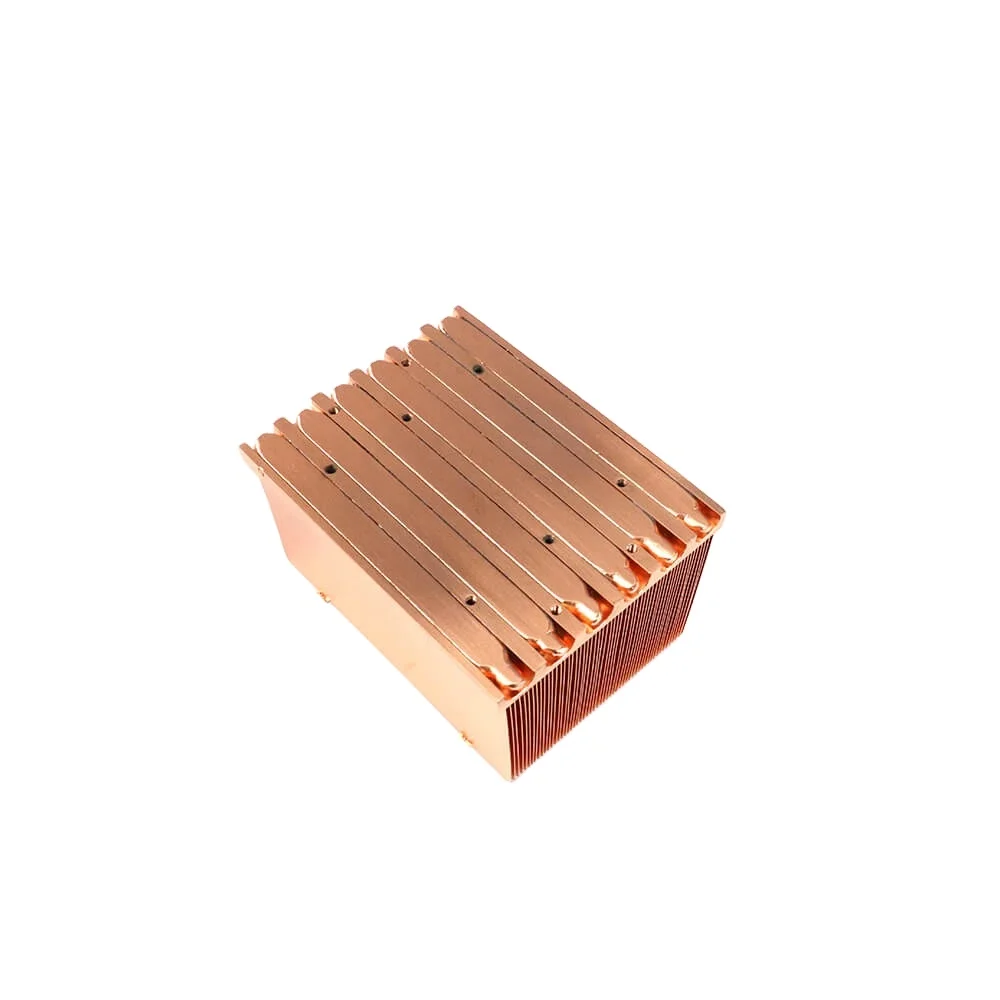 High Power Square Copper Friction Welding Skiving Fin Server Heat Sink Raspberry Pi Chip 3D Printer Cooling Plate