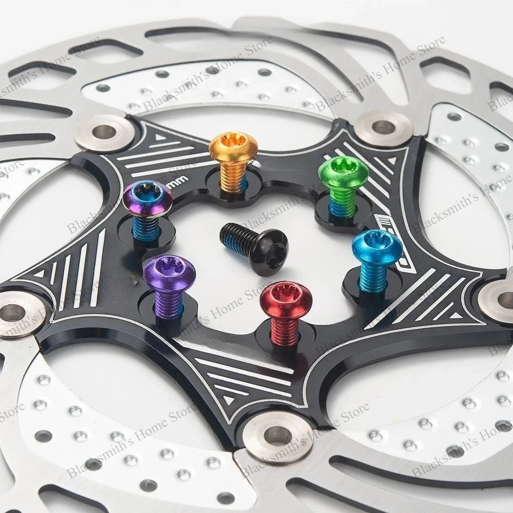 T25 disc rotor bolts for bicycles, 6-bolt colorful alloy steel Torx screws for road and mountain bike disc brake rotors