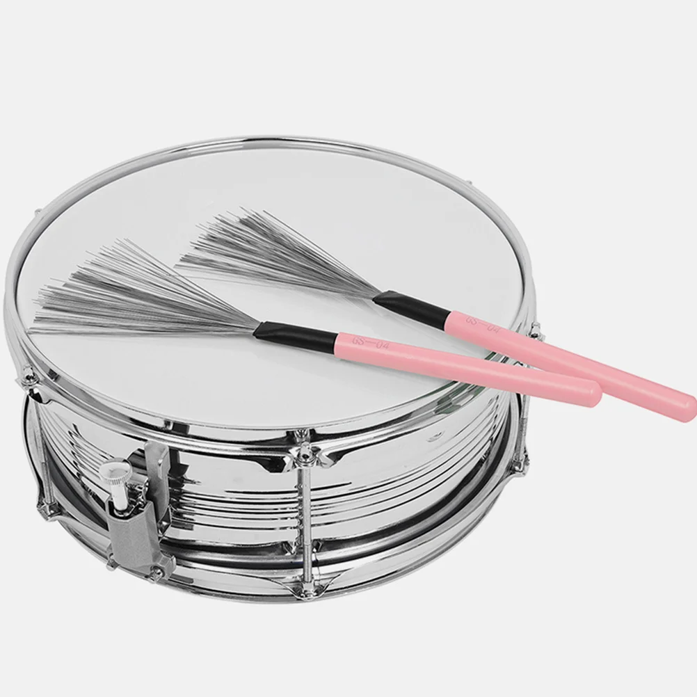 

1Pair Maple Handle Drum Brushes Sturdy Metal Wires for Long Term Use by Children Students Adults Portable Percussion Practice