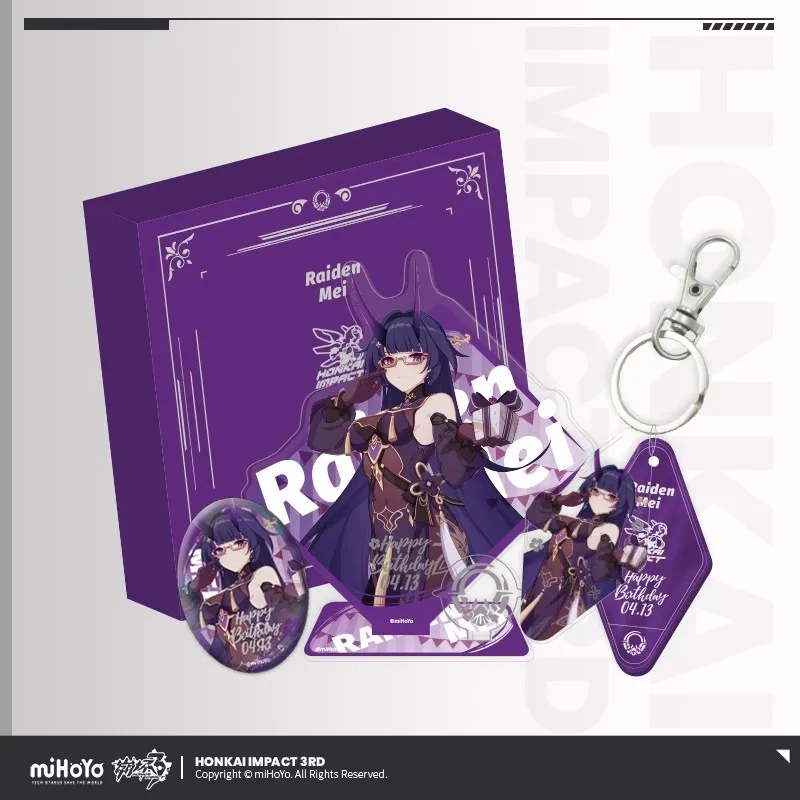 [Genuine] Honkai Impact 3RD VALKYRIES Birthday Gift Box Vol.1 Kiana Elysia Mobius Seele Stand Pendant Badge Xmas Gift miHoYo Cos