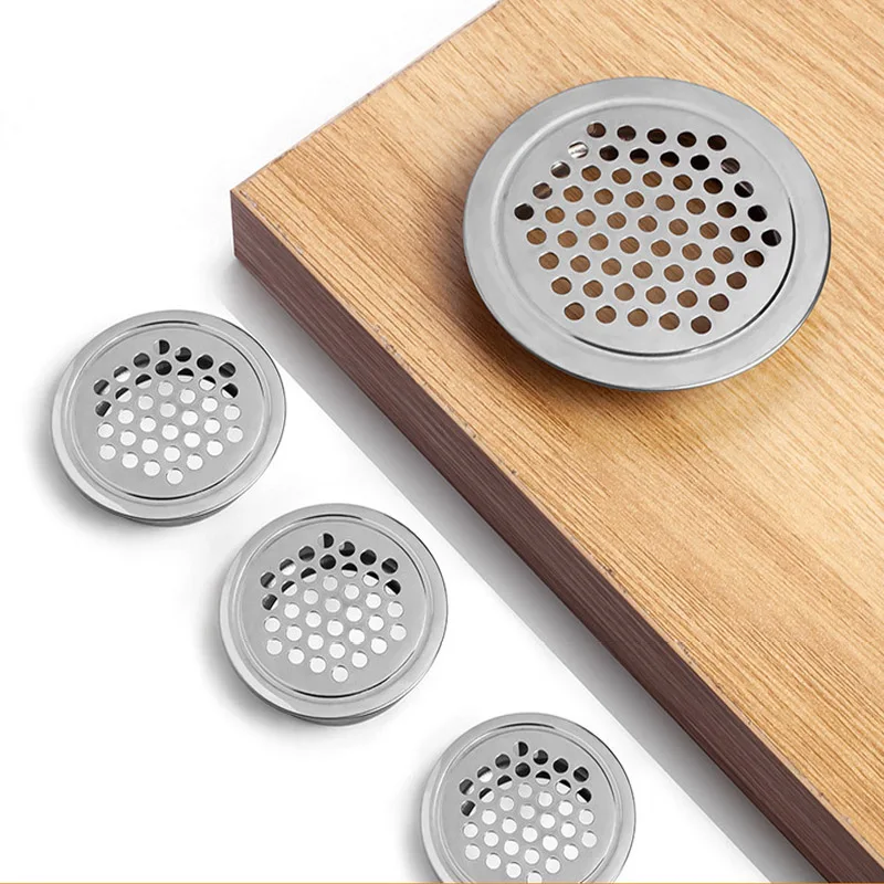 5PCS Stainless Steel Double-Sided Breathable Hole Plug for Cabinet Wardrobe Heat Dissipation Decorative Shoe Cabinet Cover