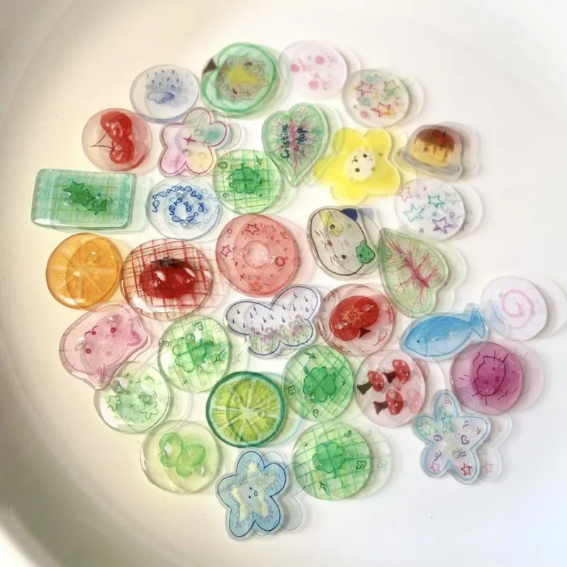 زر أكريليك التفاح الدوبامين، 28 قطعة ملونة على شكل خاص إكسسوارات يدوية الصنع مادة كتيب إكسسوارات الملابس