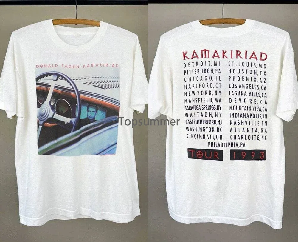 

Reprint 1993 Donald Fagen Kamakiriad Tour Steely Dan T-Shirt White Tee S-2345Xl