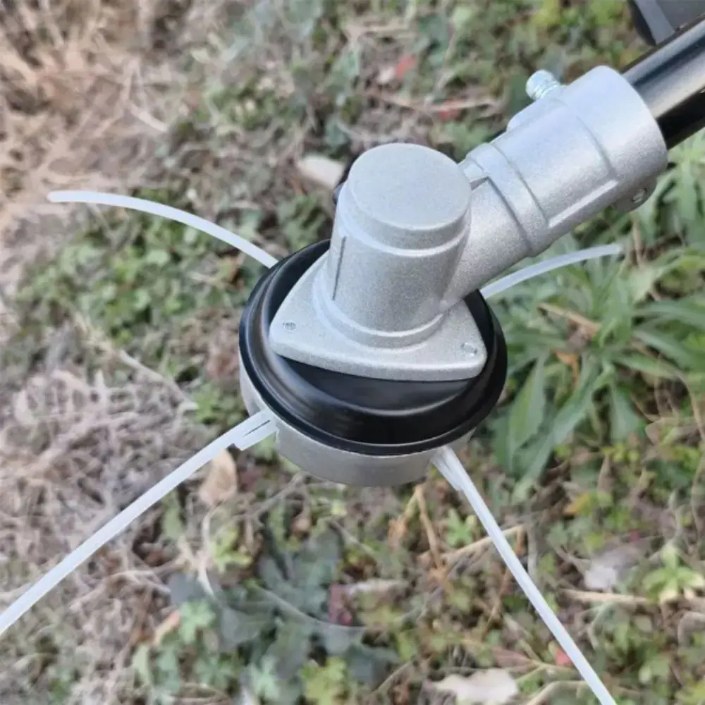Nylon Steel Line Universal Lawn Mower Head Aluminum Alloy Base Wire Rope Through Hole Trimmer Replacement Head