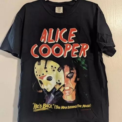 1990s Alice Cooper Basic Unisex T-Shirt Thick Cotton T-Shirt Remake Couple Top Casual and Comfortable Summer Preferred