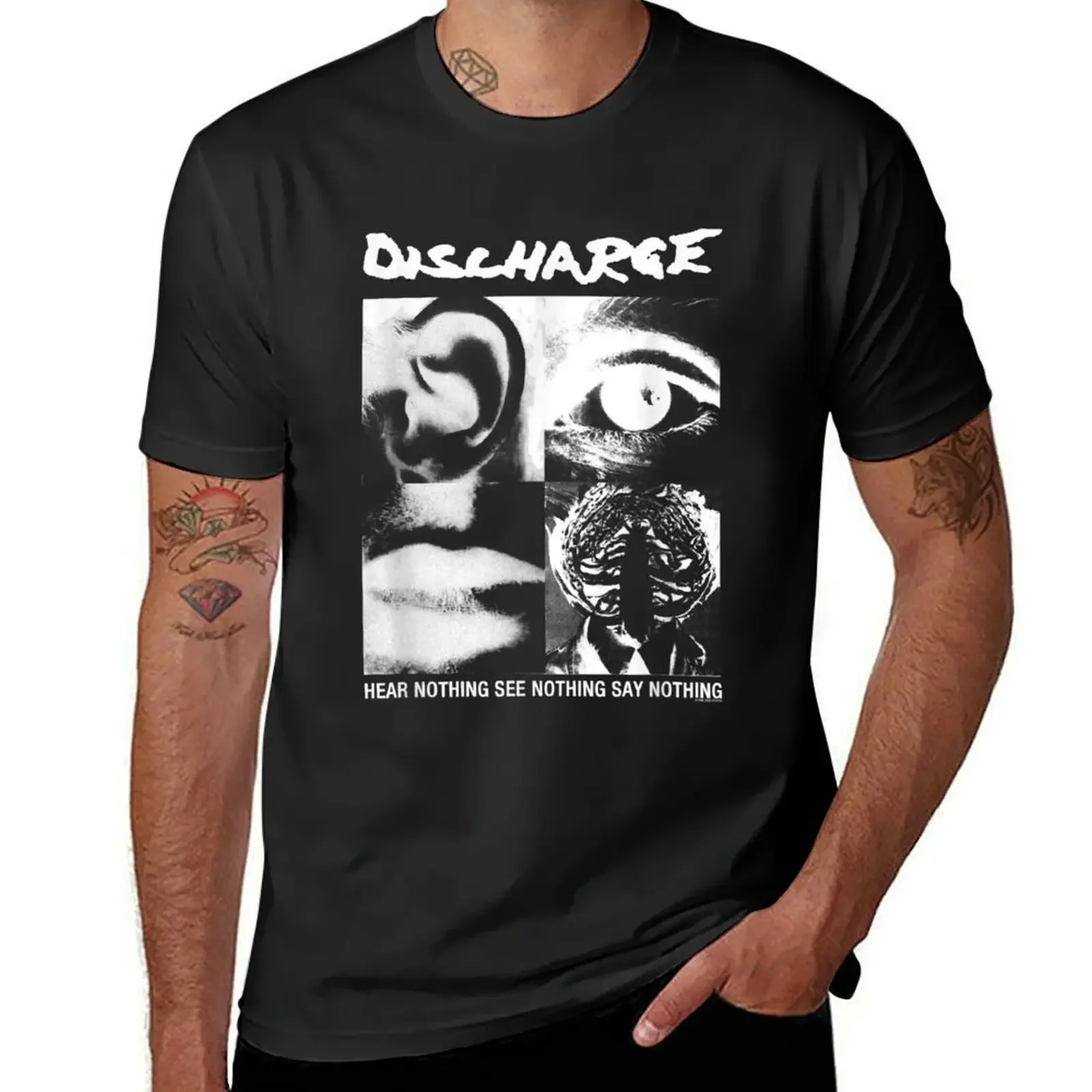 Discharge Hear Nothing T-Shirt anime shirts graphic mens t shirts top quality