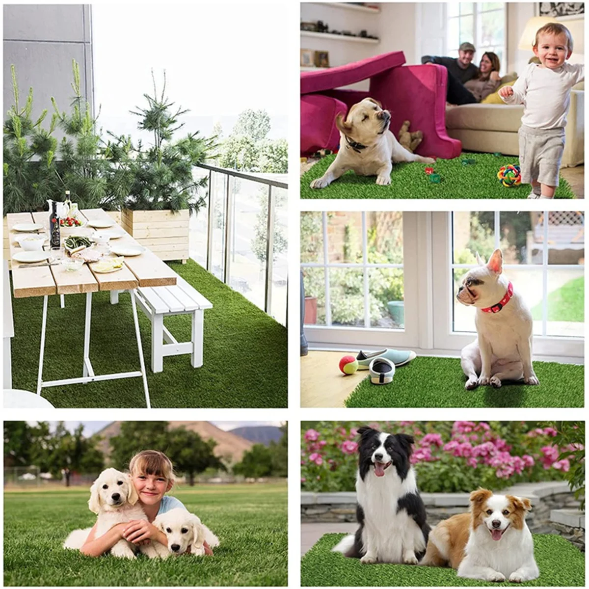 CYL-Artificial Grass, Professional Dog Grass Mat, Toilet Training Carpet, Large Lawn Outdoor Carpet Terrace Lawn(80x100cm)