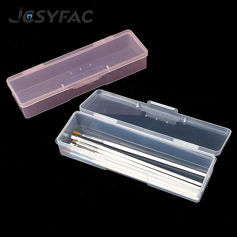 

Multifunctional Dust-proof Plastic Make Up Brushes Organizer Transparent Nail Storage Box High-capacity Container