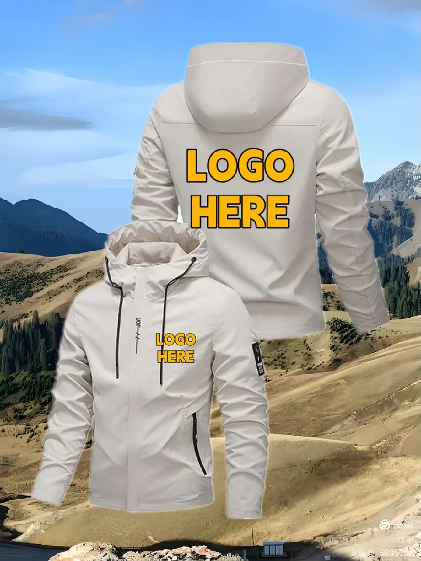 Customized Logo Text Hooded Jacket - Bulk Group Order, Zipper Full Zipper Front Jacket, Suitable for Running and Fitness
